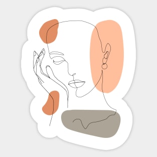 Mid century woman face Sticker